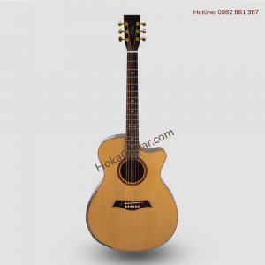 Mặt Trước Đàn Guitar Acoustic Gỗ Cẩm Lai Ấn Độ A92BK Cần Gỗ Mun
