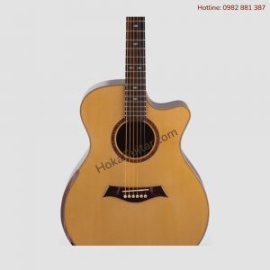 Thùng Đàn Guitar Acoustic Gỗ Cẩm Lai Ấn Độ A92BK Cần Gỗ Mun