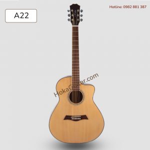 Đàn Guitar Acoustic Gỗ Điệp A22 Mặt Trước Gỗ Thông