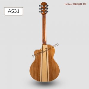 Mặt Sau Đàn Guitar Acoustic Gỗ Tràm AS31 Full Gỗ Thịt