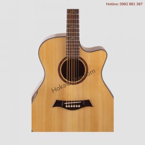 Thùng Đàn Guitar Acoustic Gỗ Điệp Cần Gỗ Bằng Lăng A22BK
